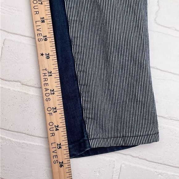 prAna‎ Jeans Women 10/30 Blue Striped Front Tapered Ankle Organic Cotton Stretch - Picture 10 of 12